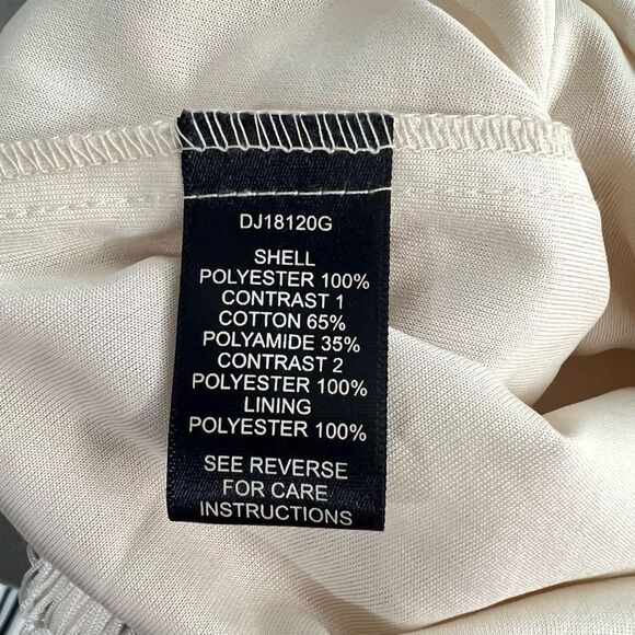 Ark & Co Women's Lace Fringe Cream Chiffon Sleeveless Mini Shift Dress Size S - Picture 12 of 14